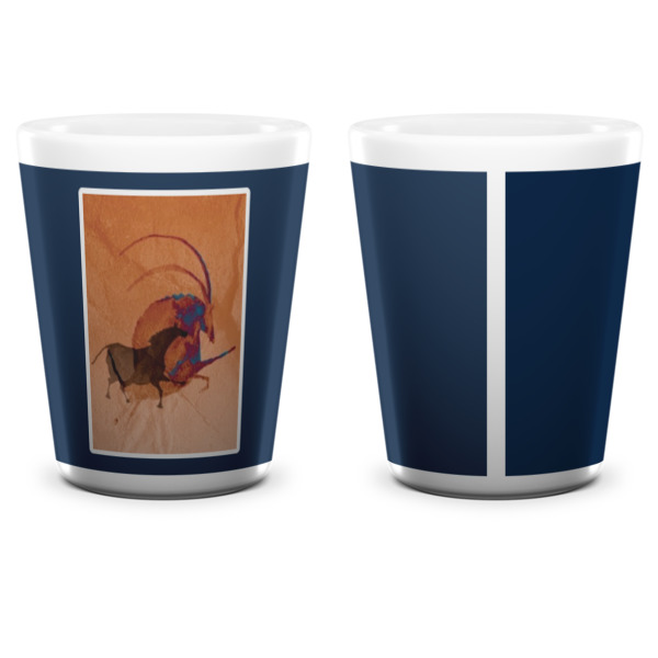 Custom Design - Ceramic Shot Glass - White - Front & Back