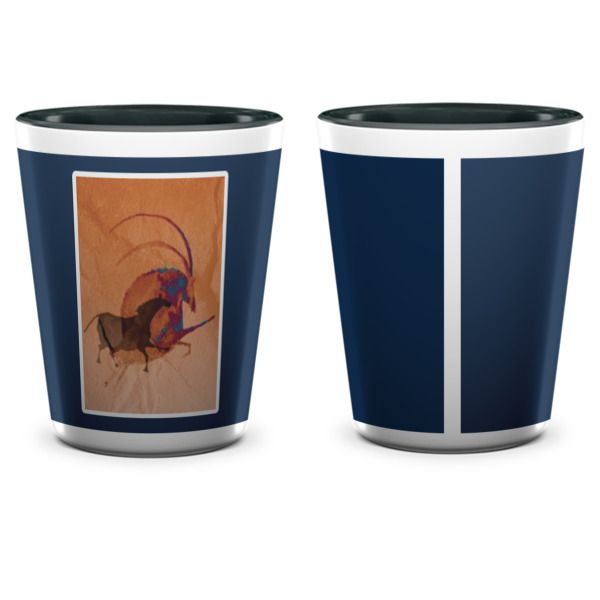 Custom Design - Ceramic Shot Glass - Two Tone - Front & Back