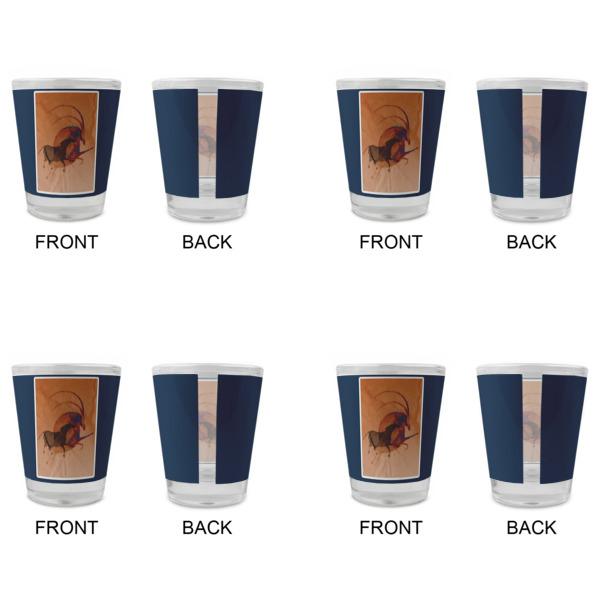 Custom Design - Glass Shot Glass - Standard - Set of 4 - Front & Back