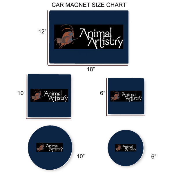 Custom Design - Car Magnets - SIZE CHART