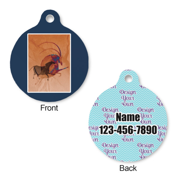 Custom Design - Round Pet ID Tag - Large - Front & Back View