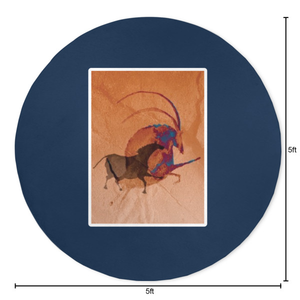 Custom Design - Round 5ft Indoor Rug - Dimensions