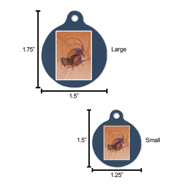 Custom Design - Round Pet ID Tag - Comparison Scale