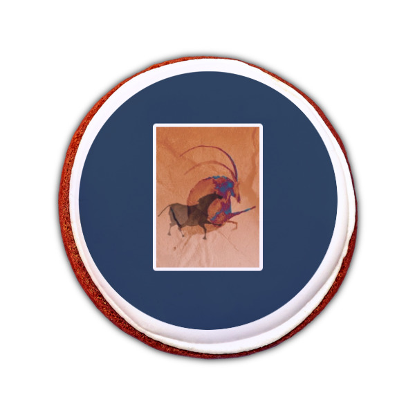 Custom Design - Printed Icing Circle - Small - On Cookie