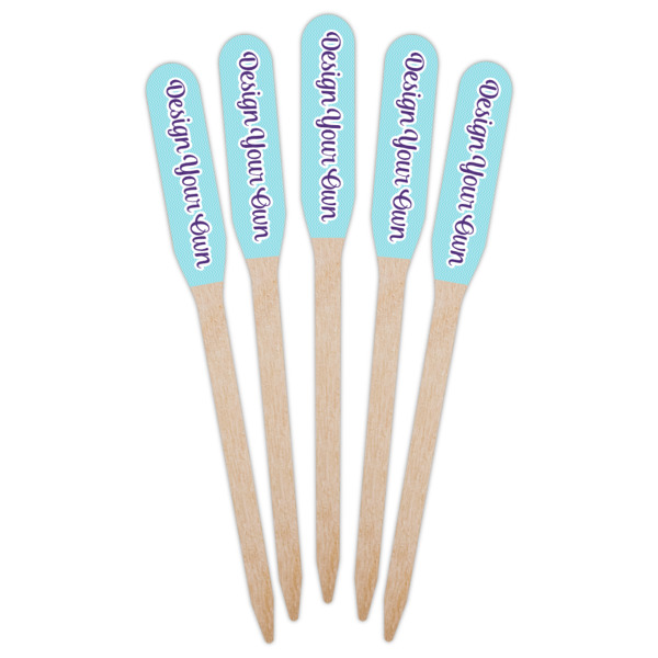 Custom Design - Wooden Food Pick - Paddle - Fan View