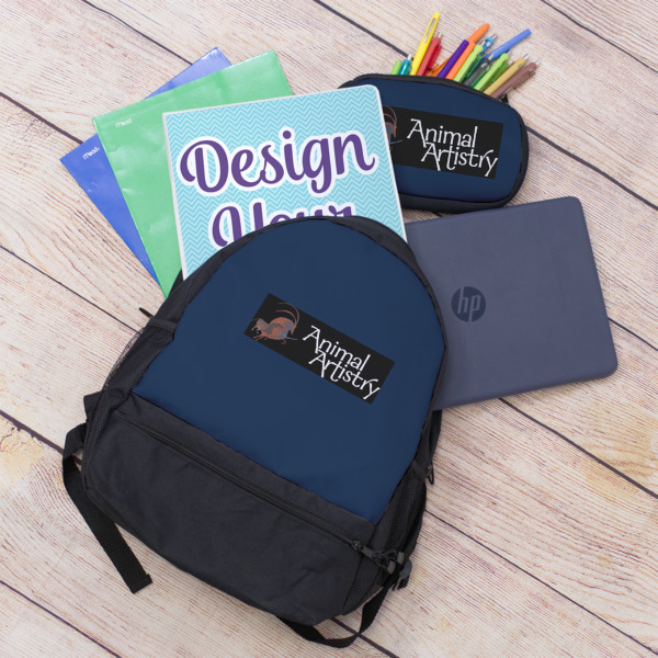 Custom Design - Large Backpack - Black - With Stuff