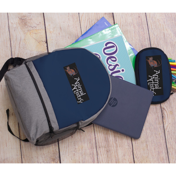 Custom Design - Large Backpack - Gray - With Stuff