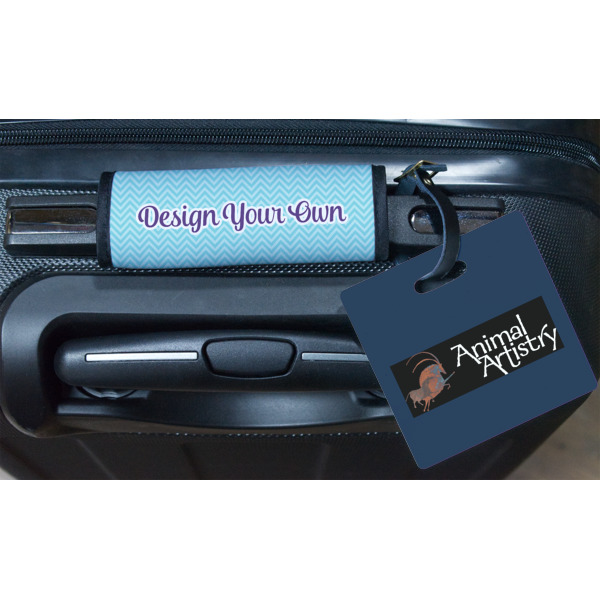 Custom Design - Square Luggage Tag & Handle Wrap - In Context