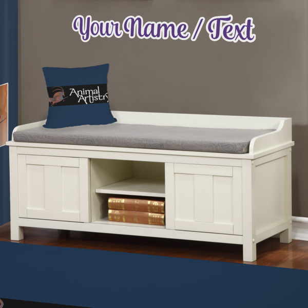 Custom Design - Wall Name Decal Above Storage bench