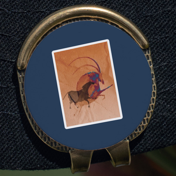 Custom Design - Golf Ball Marker Hat Clip - Gold - Close Up