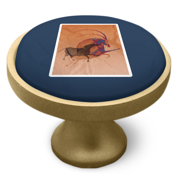 Custom Design - Cabinet Knob - Gold - Side