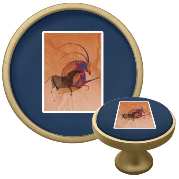 Custom Design - Cabinet Knob - Gold - Multi Angle