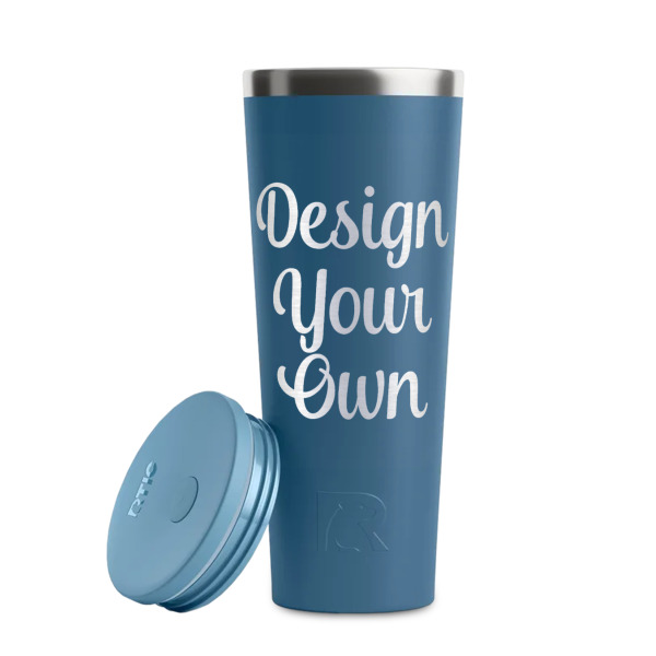 Custom Design - Steel Blue RTIC Everyday Tumbler - 28 oz. - Lid Off