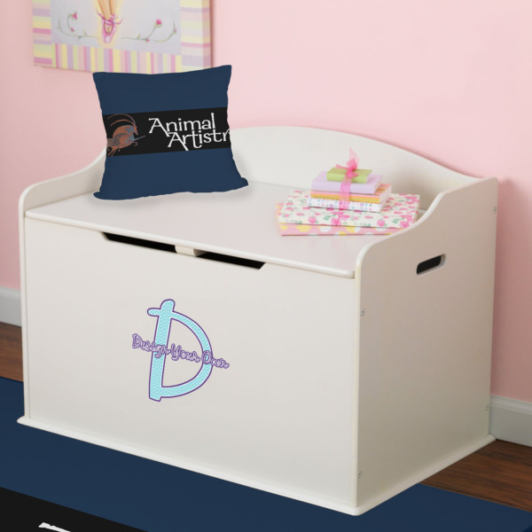 Custom Design - Wall Name & Initial Small on Toy Chest