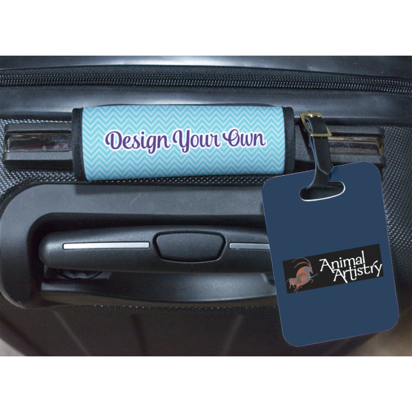 Custom Design - Luggage Wrap & Plastic Rectangular Tag - In Context