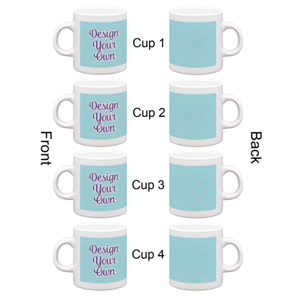 Custom Design - Single Shot Espresso Cup - Set of 4 - Front & Back