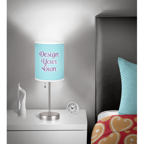 Custom Design - 8" Drum Lampshade - In Room