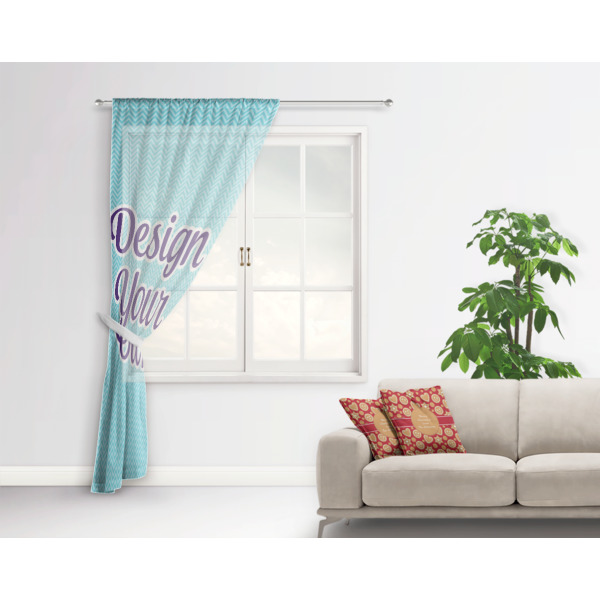 Custom Design - Sheer Curtain With Window and Rod - in Room Matching Pillow