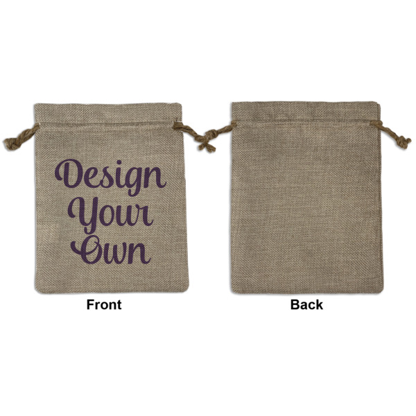 Custom Design - Medium Burlap Gift Bag - Front Approval