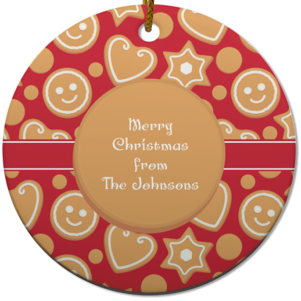 Custom Design - Ceramic Flat Ornament - Circle (Front)