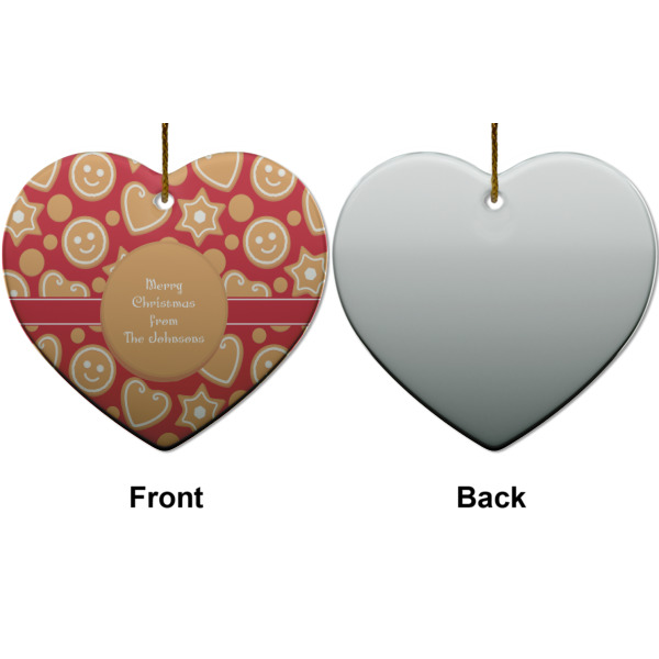 Custom Design - Ceramic Flat Ornament - Heart Front & Back (APPROVAL)
