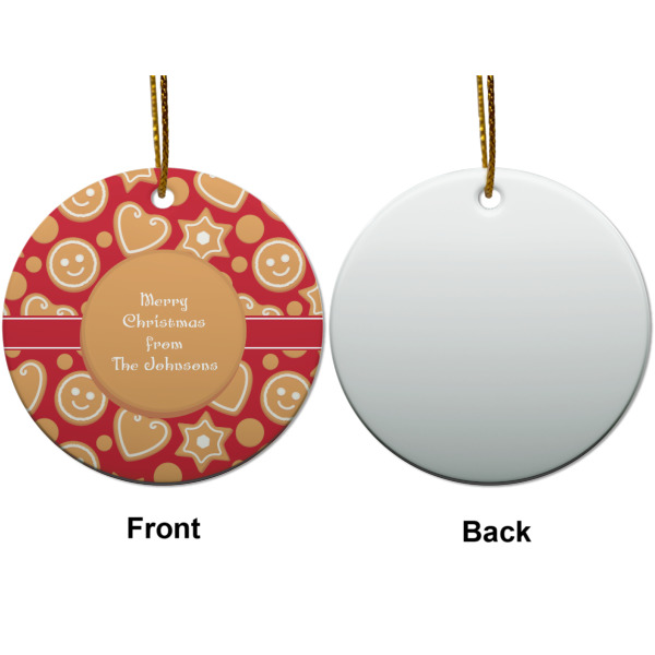 Custom Design - Ceramic Flat Ornament - Circle Front & Back (APPROVAL)