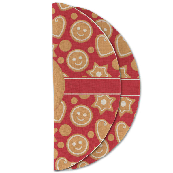 Custom Design - Round Linen Placemats - HALF FOLDED (double sided)