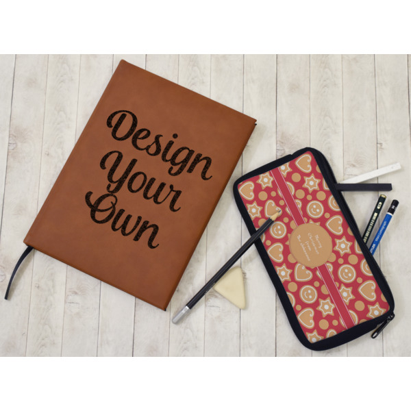 Custom Design - Leather Sketchbook - Large - Double Sided - In Context