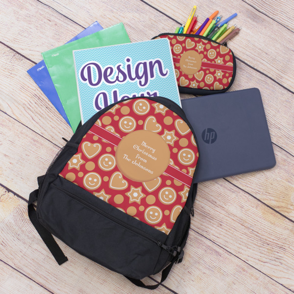 Custom Design - Large Backpack - Black - With Stuff