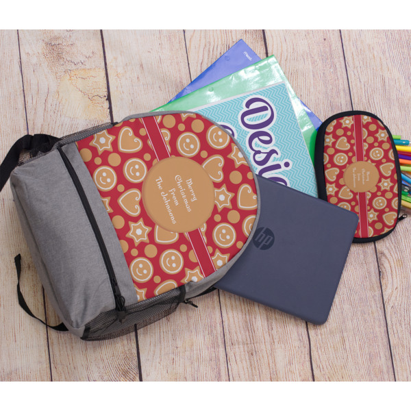 Custom Design - Large Backpack - Gray - With Stuff