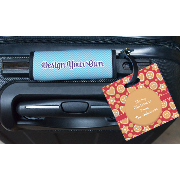 Custom Design - Square Luggage Tag & Handle Wrap - In Context