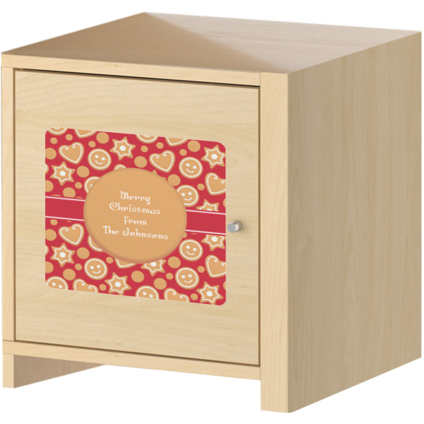 Custom Design - Square Wall Decal on Wooden Cabinet