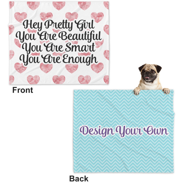 Custom Design - Microfleece Dog Blanket - Large- Front & Back