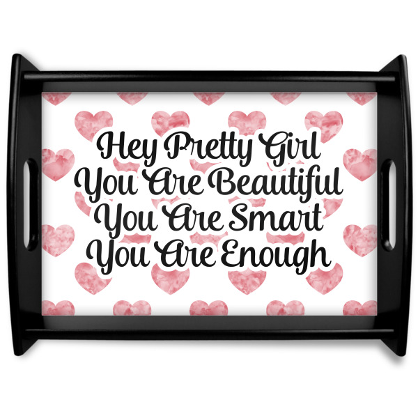 Custom Design Your Own Black Wooden Tray - Large