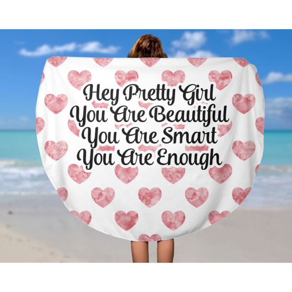 Custom Design - Round Beach Towel - In Use