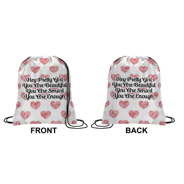 Custom Design - Drawstring Backpack Front & Back Small