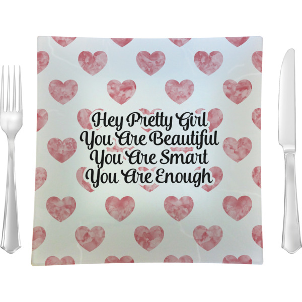 Custom Design Your Own 9.5" Glass Square Lunch / Dinner Plate