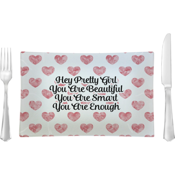 Custom Design Your Own Rectangular Glass Lunch / Dinner Plate