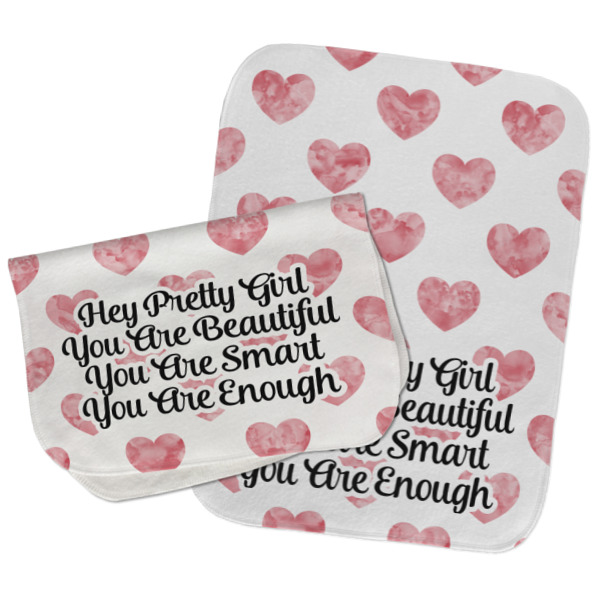 Custom Design - Two Rectangle Burp Cloths - Open & Folded