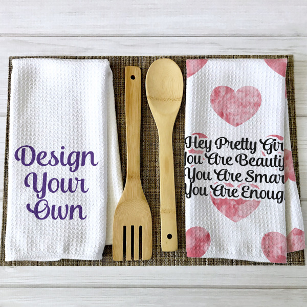 Custom Design - Waffle Weave Towels - 2 Print Styles