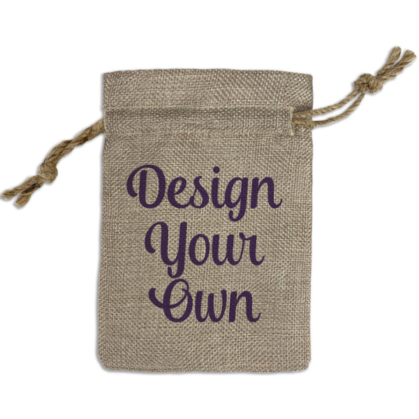Custom Design - Small Burlap Gift Bag - Front