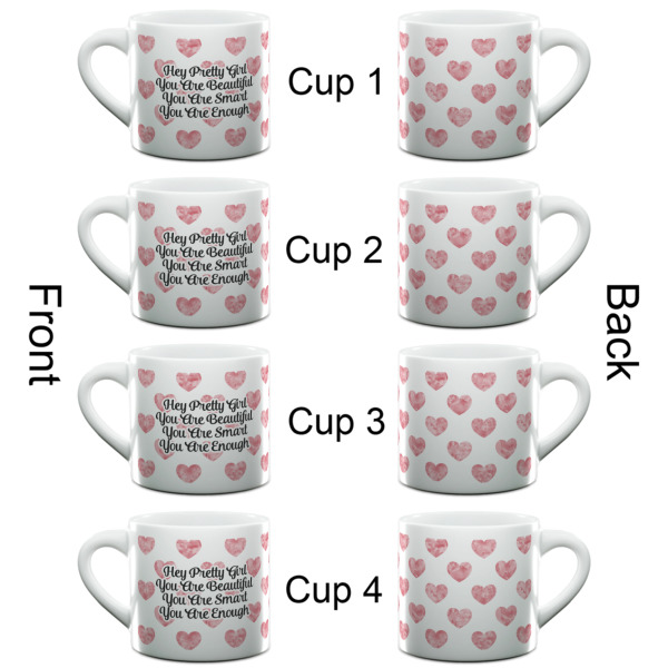 Custom Design - Double Shot Espresso Cup - Set of 4 - Front & Back