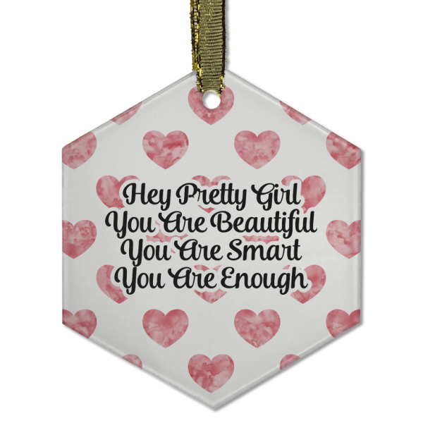 Custom Design - Frosted Glass Ornament - Hexagon