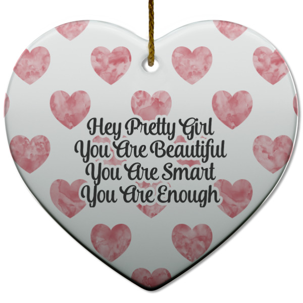 Custom Design - Ceramic Flat Ornament - Heart (Front)