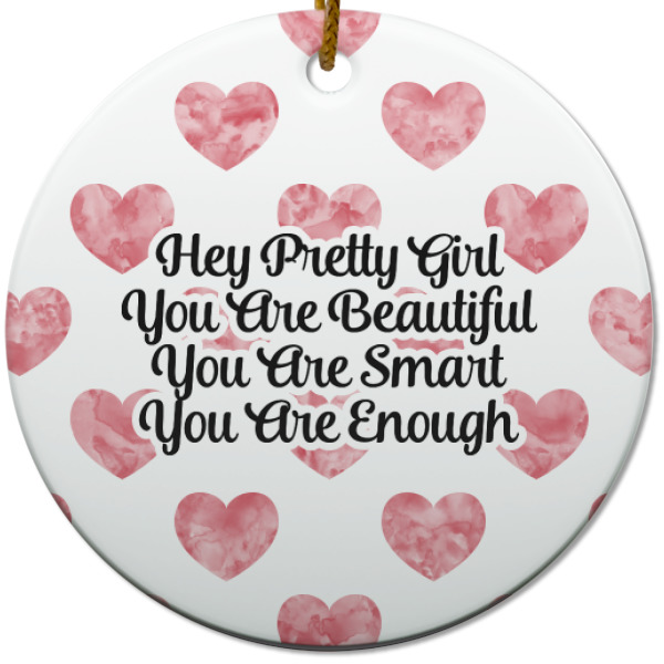 Custom Design - Ceramic Flat Ornament - Circle (Front)