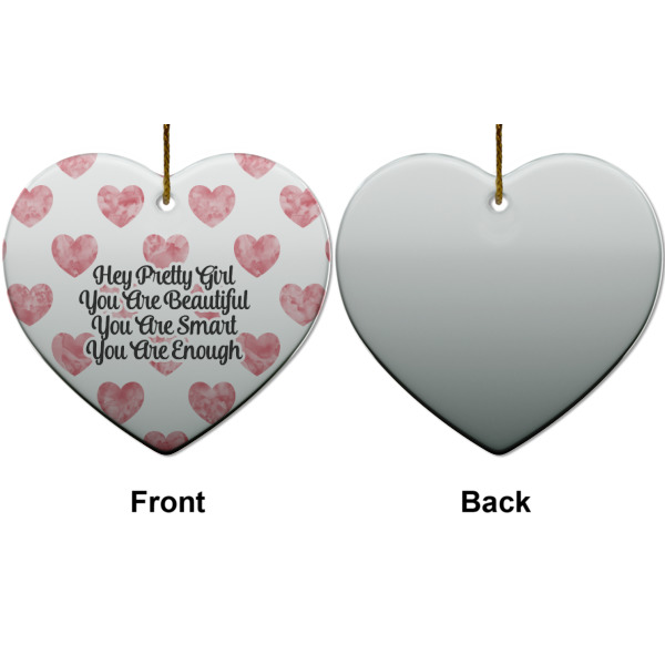 Custom Design - Ceramic Flat Ornament - Heart Front & Back (APPROVAL)