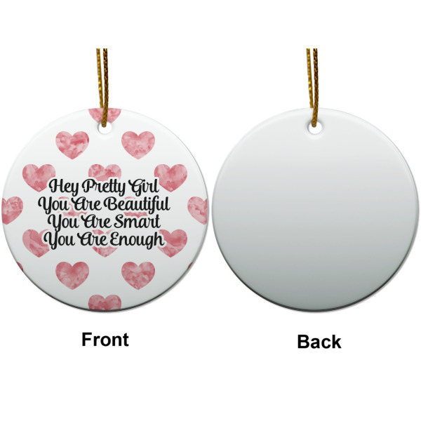 Custom Design - Ceramic Flat Ornament - Circle Front & Back (APPROVAL)