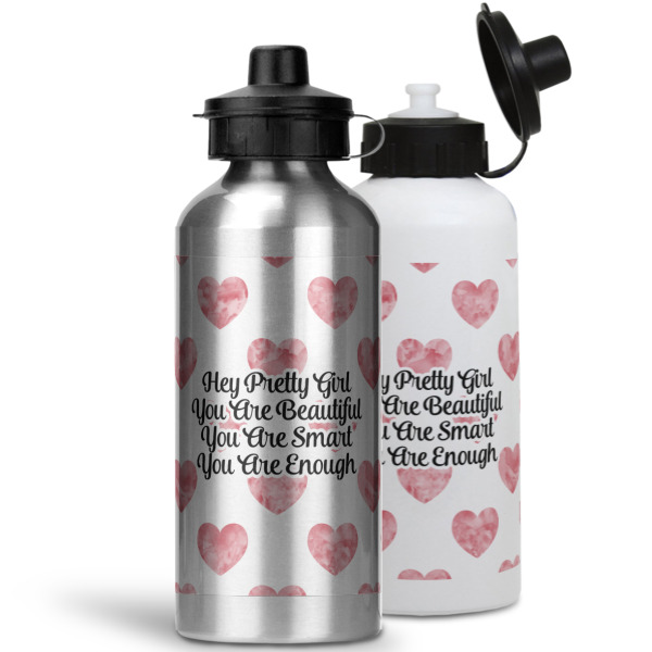 Custom Design - Aluminum Water Bottles - MAIN (white &silver)