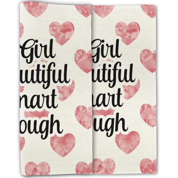 Custom Design - Linen Placemat - Double Sided - Folded Half