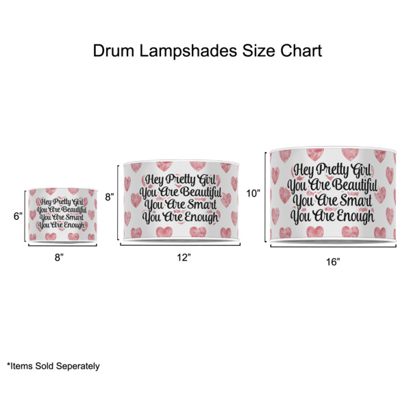 Custom Design - Drum Lampshades - Sizing Chart